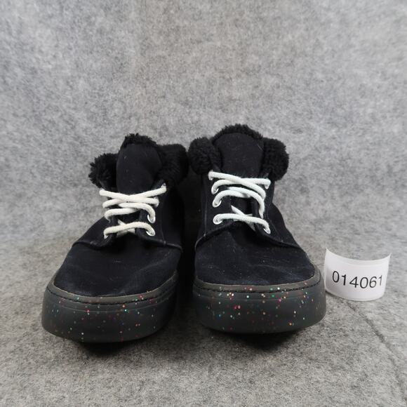 Old Navy Shoes Kids 3 Casual Sneaker High Top Black Lace Up Glitter Sole Trainer - Picture 2 of 11